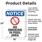 Signmission No Smoking In Pool Area OSHA Notice Sign, Plastic, 18in W x 24in L, 2PK OS-2PACK-NS-P-1824-V-14802 - alternate 5